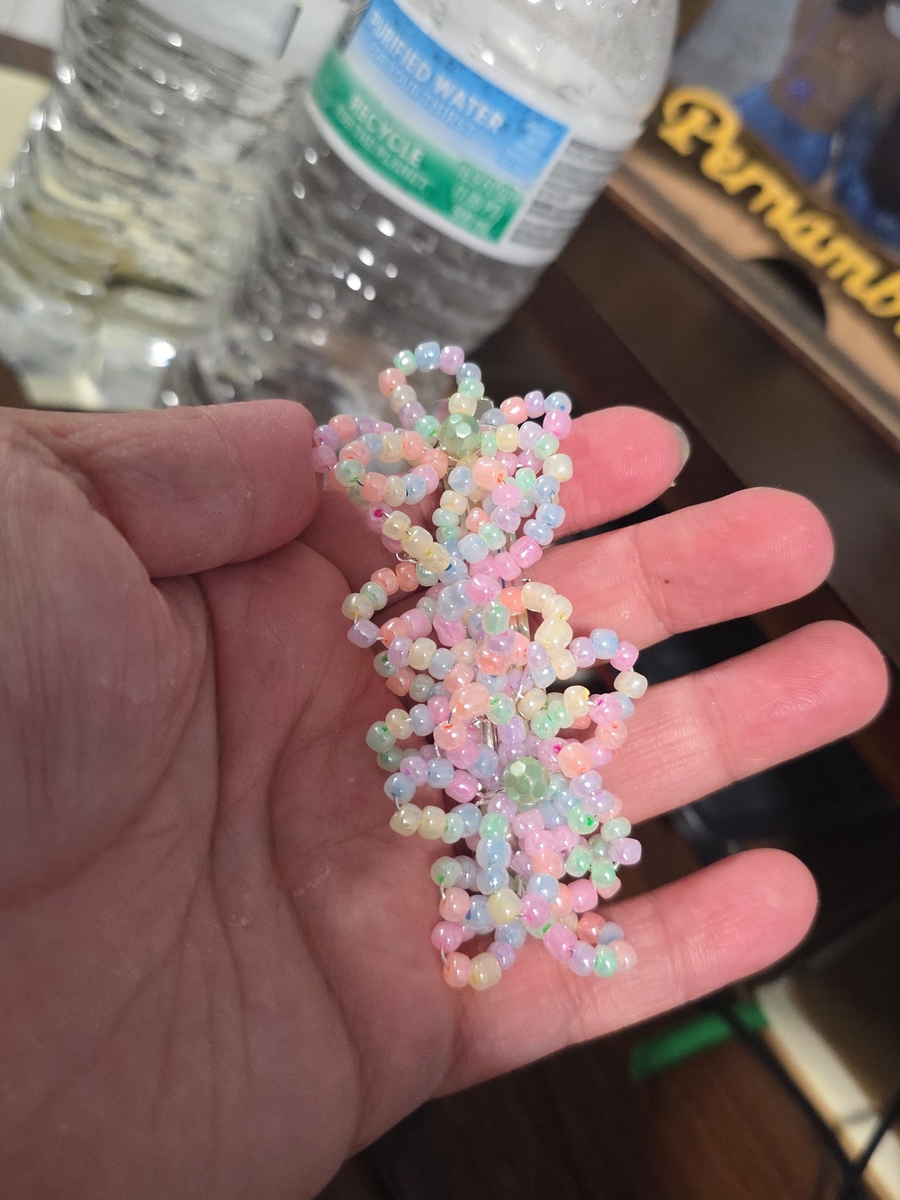 Hand Made Pastel Beaded Hair Clip - Multicolor